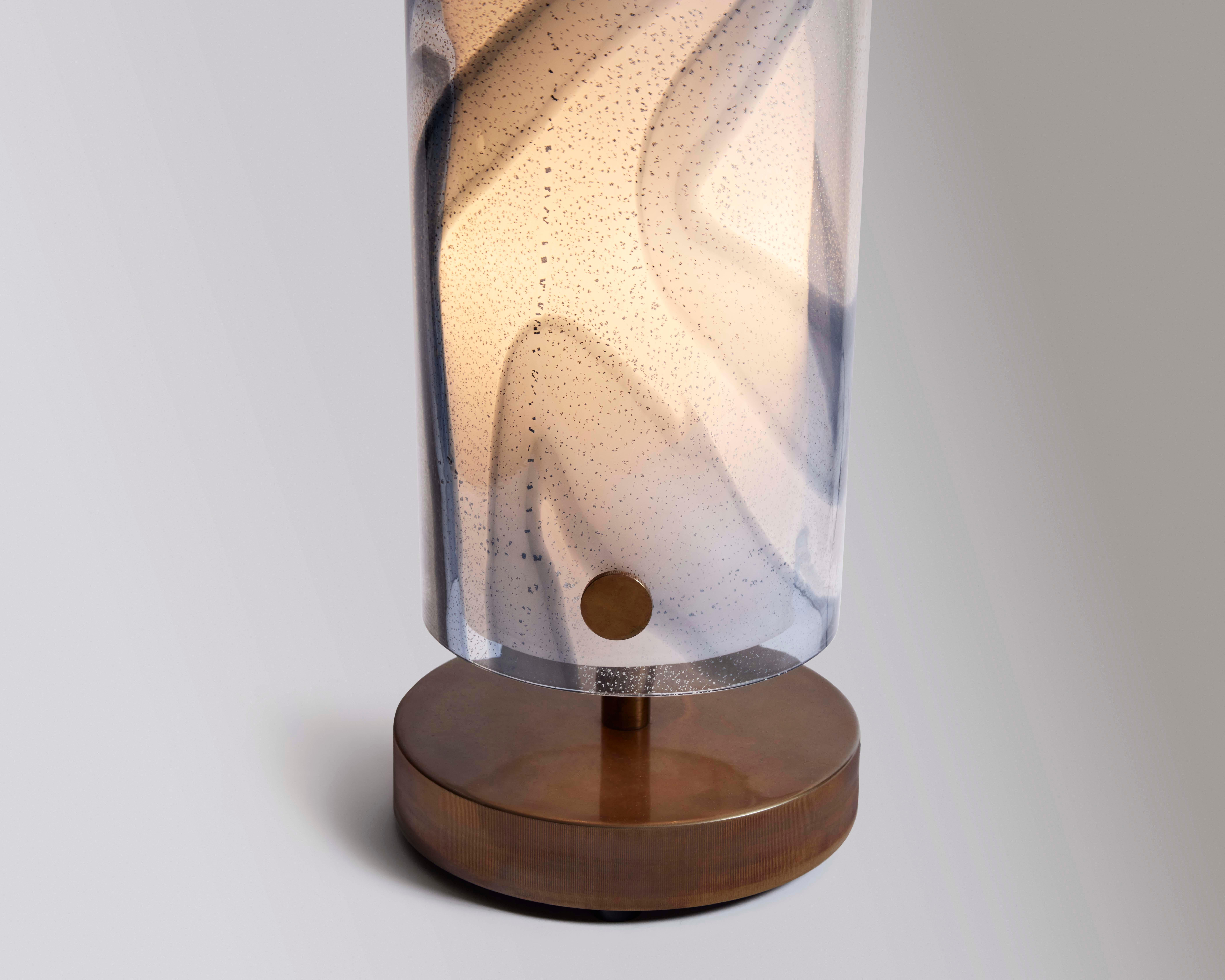 Bronze Georgis & Mirgorodsky, Nur, Bigolo Glass Floor Lamp, USA, 2018 For Sale