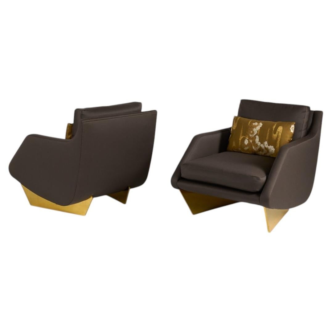 Georgis & Mirgorodsky, Pair Whalebone Marquise Armchairs, USA, 2016 For Sale