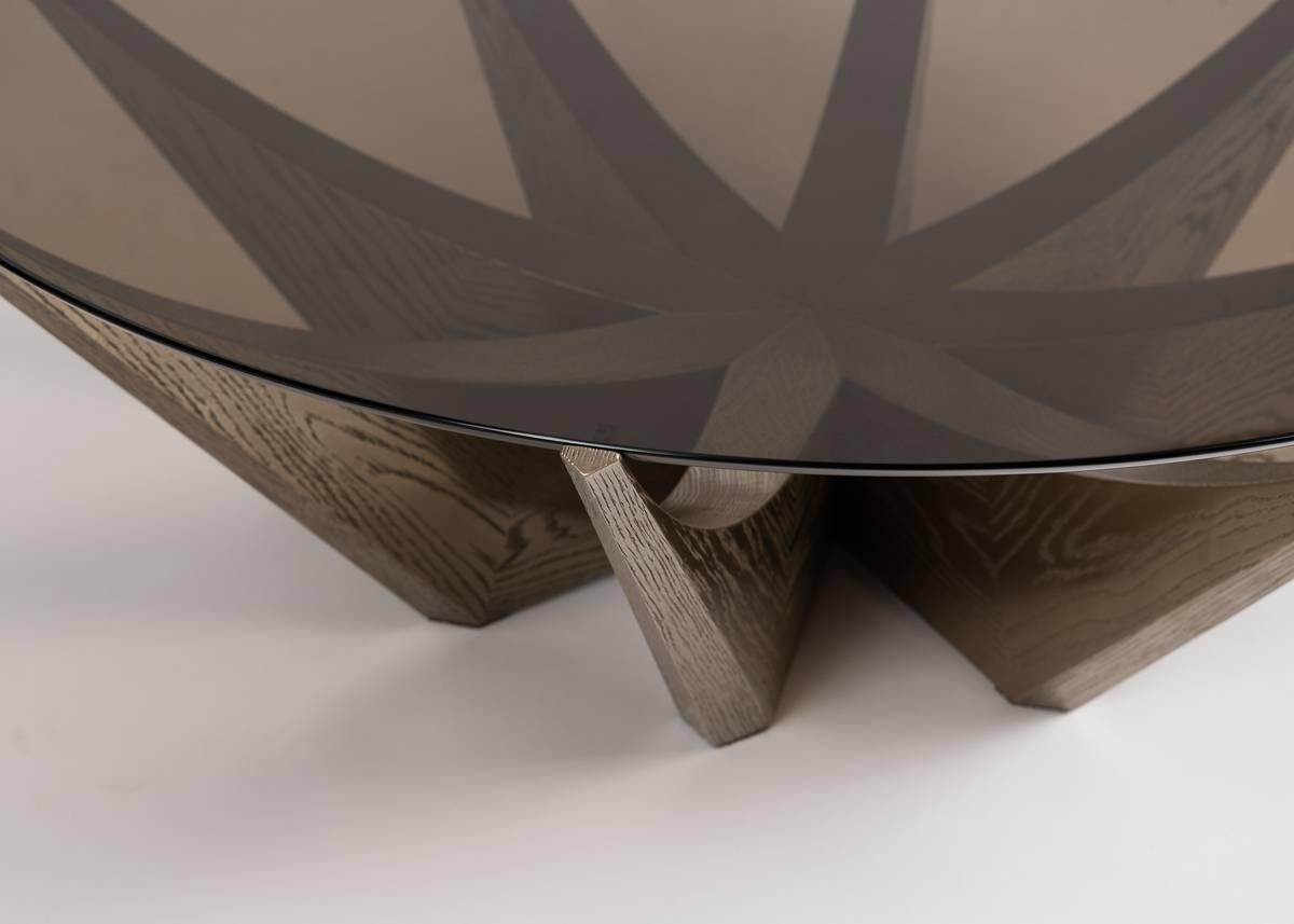 XXIe siècle et contemporain Georgis & Mirgorodsky, table basse contemporaine à chevrons, États-Unis, 2017 en vente
