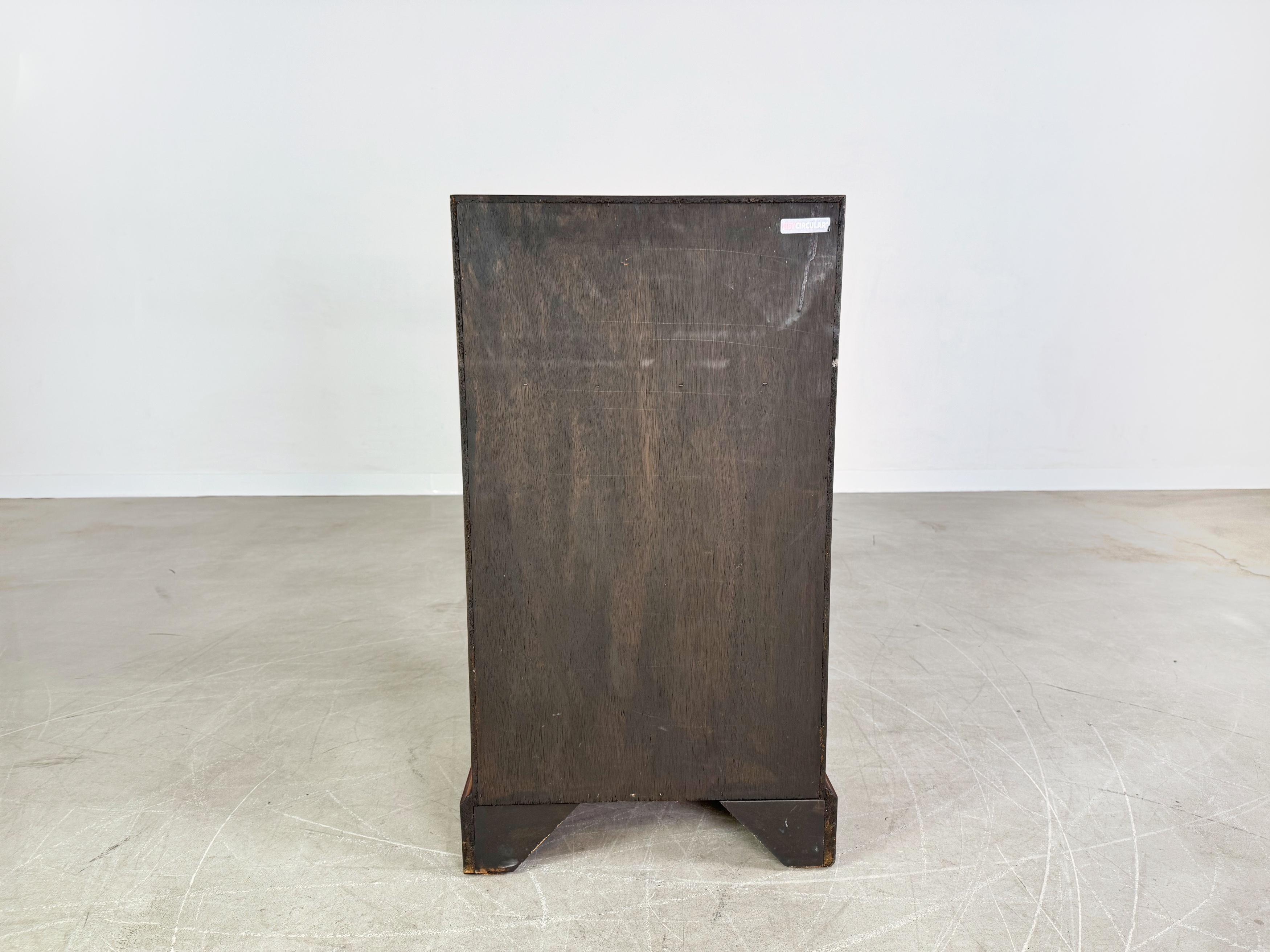 Legno Georgischer Midcentury Sekretär Kommode Ledereinlage antik 1960 in vendita
