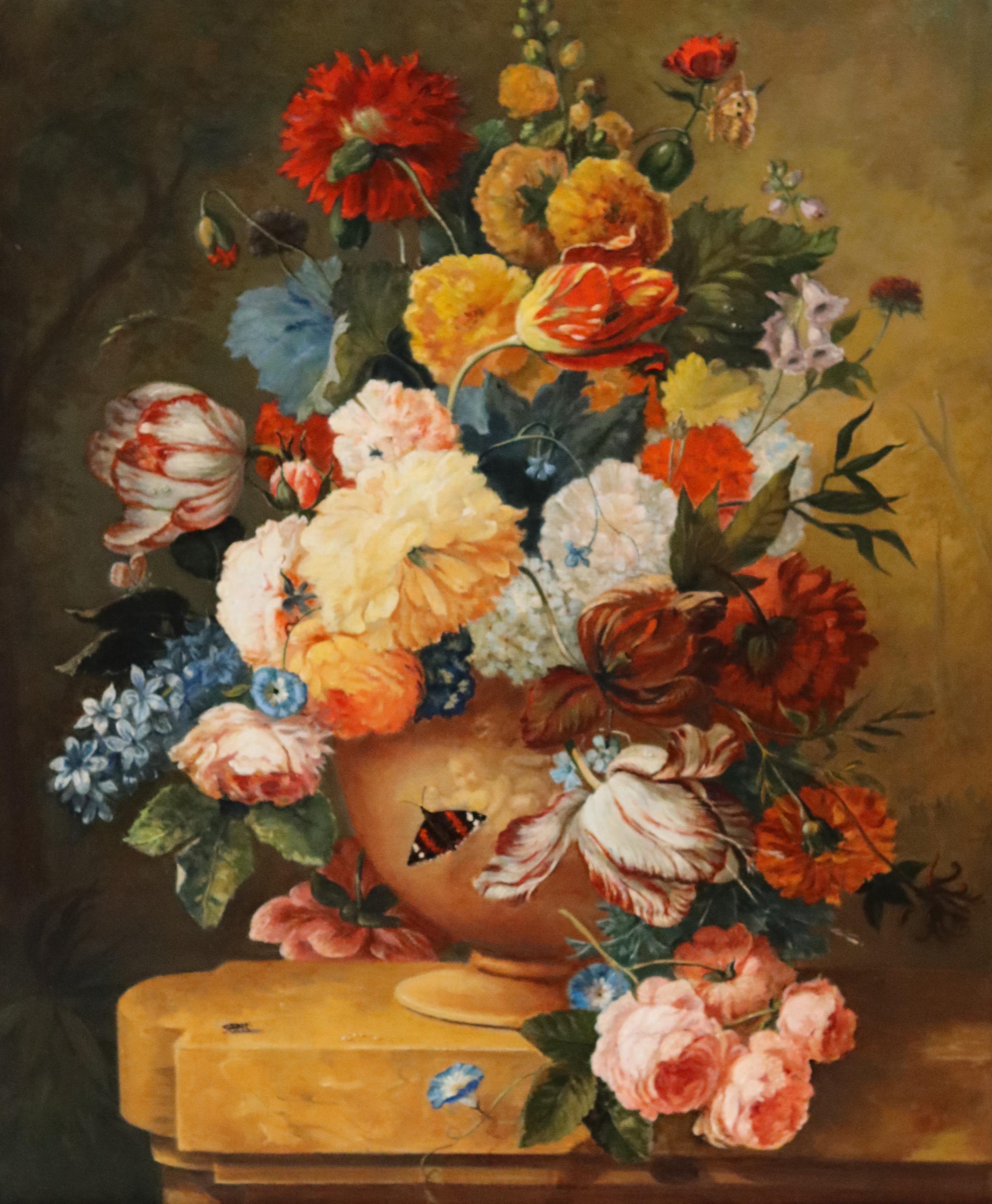 Still Life of Flowers in an Urn 2.1 - Painting by Georgius Jacobus Johannes Van Os