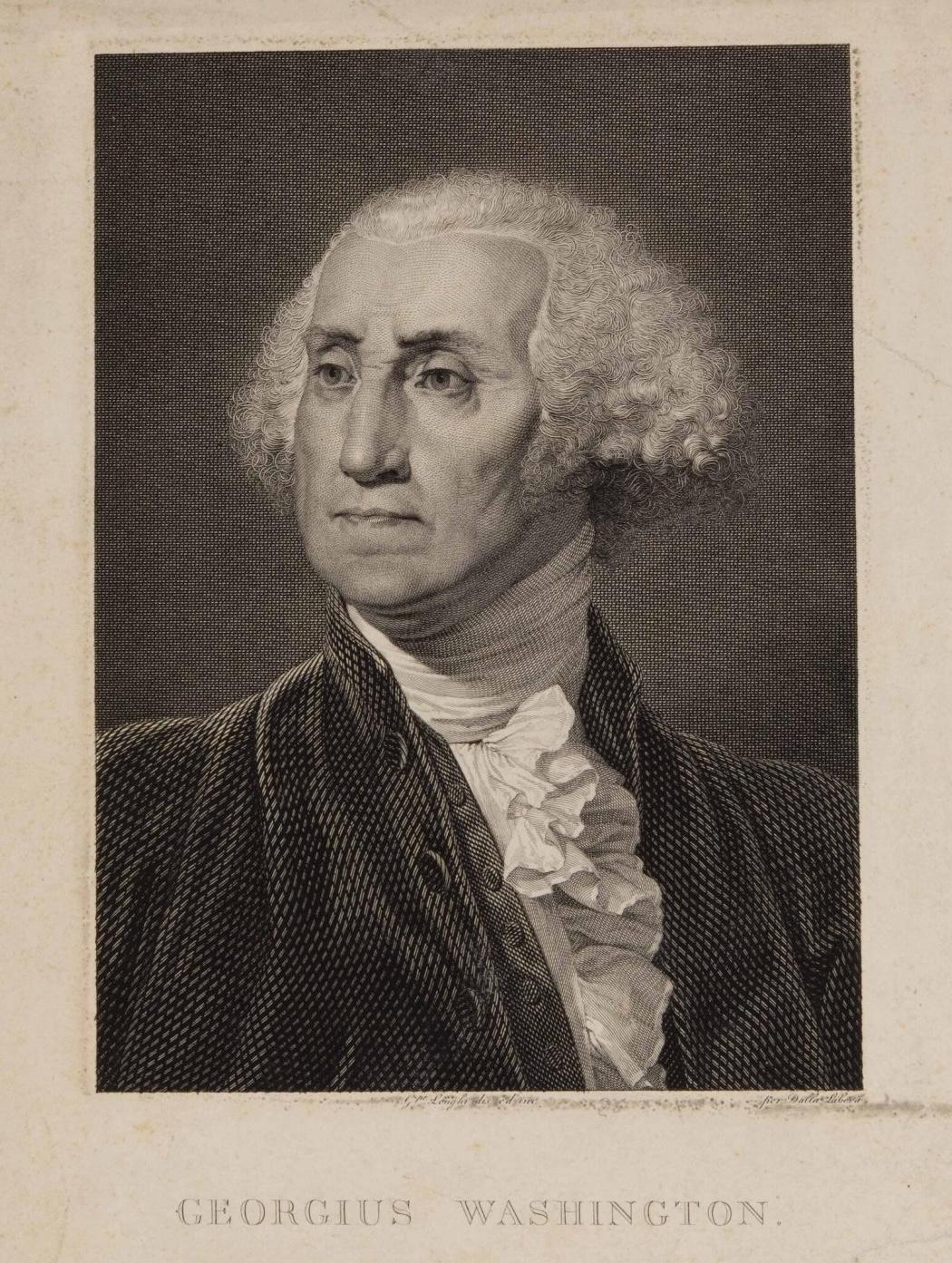 Präsentiert wird ein hübsches gestochenes Porträt von George Washington des italienischen Künstlers Giuseppe Longhi. Dieser Kupferstich mit dem Titel 
