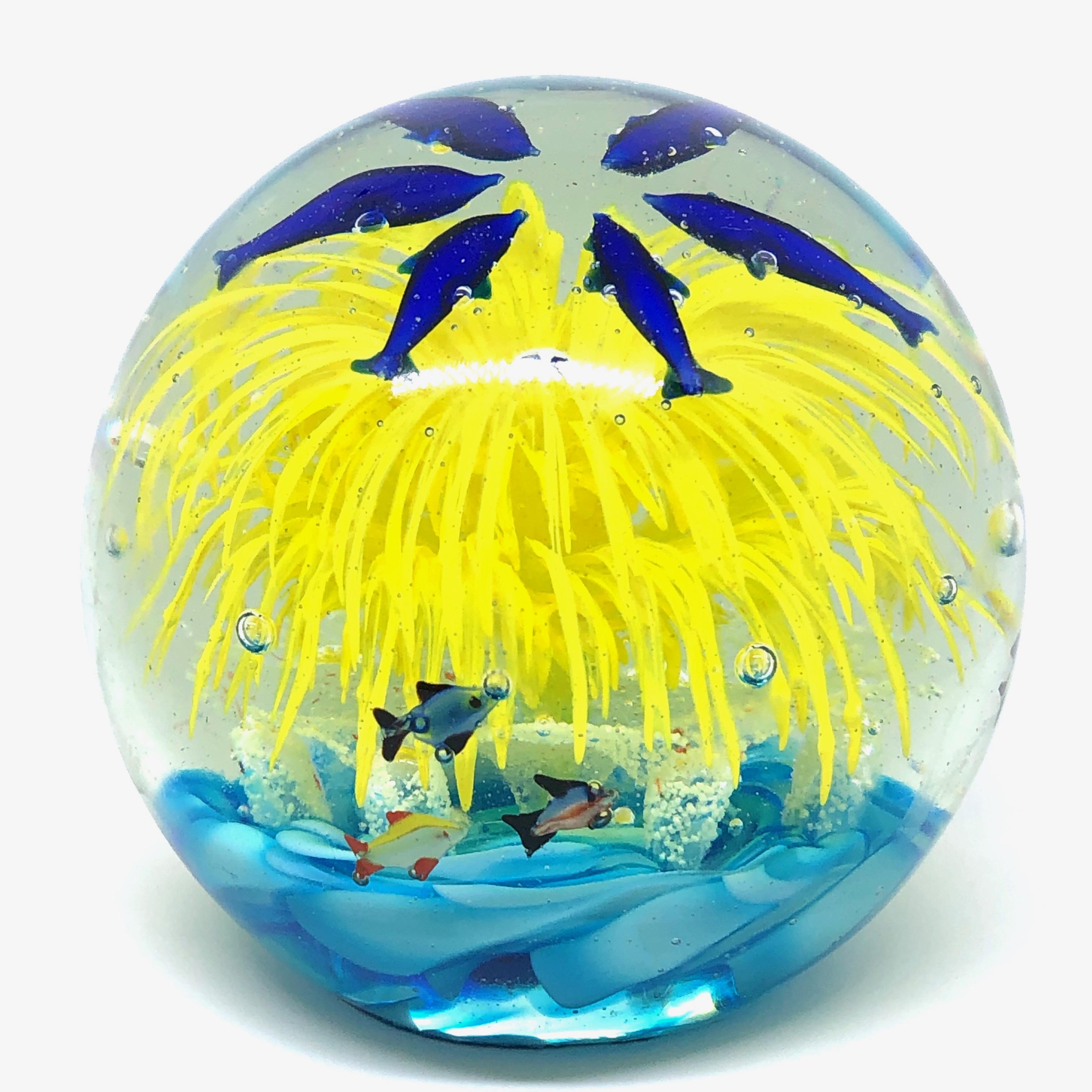 glass fish paperweight
