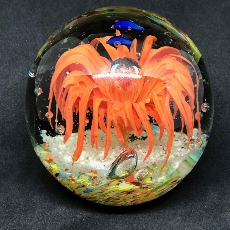 Gorgeous Fish Sea Reef Murano Italian Art Glass Aquarium Paperweight For Sale 1