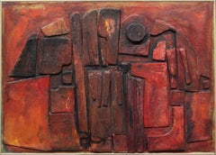 Dédication à Picasso. 1991, assemblage, carton, bois, acrylique, 49, 5x59, 5cm