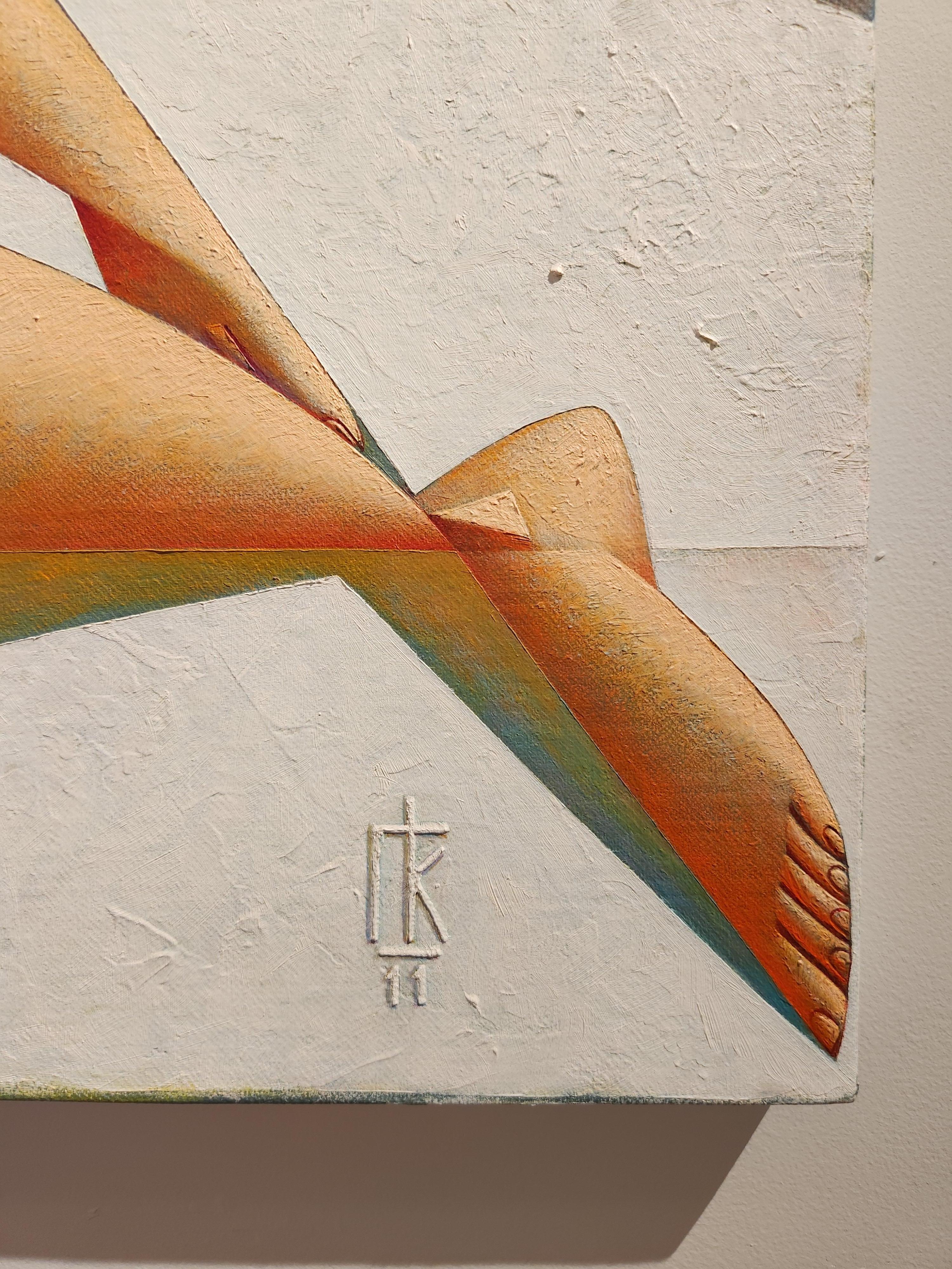 Odalesque - Nude Painting Marrone di Georgy Kurasov