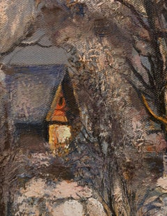 Pueblo de Bely Bereg, por la mañana. 1995. Óleo sobre lienzo. 40/50 cm