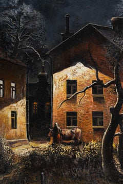 Eine mondhelle Nacht. Von Georgy Skripnichenko. 1975. Öl auf Leinwand. 50/40 cm