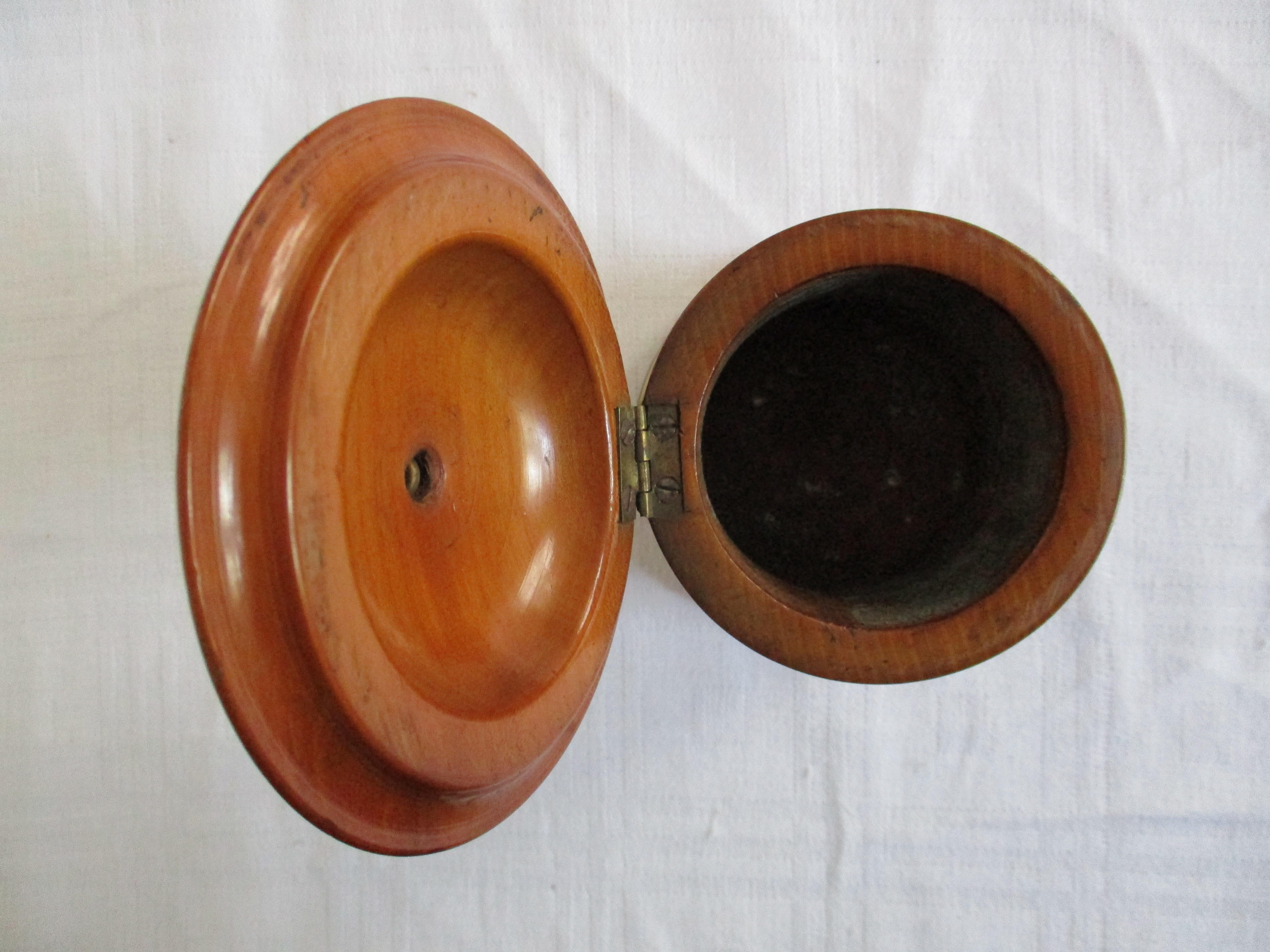 Hand-Carved Georigan Cherry Wood Tea Vessel For Sale