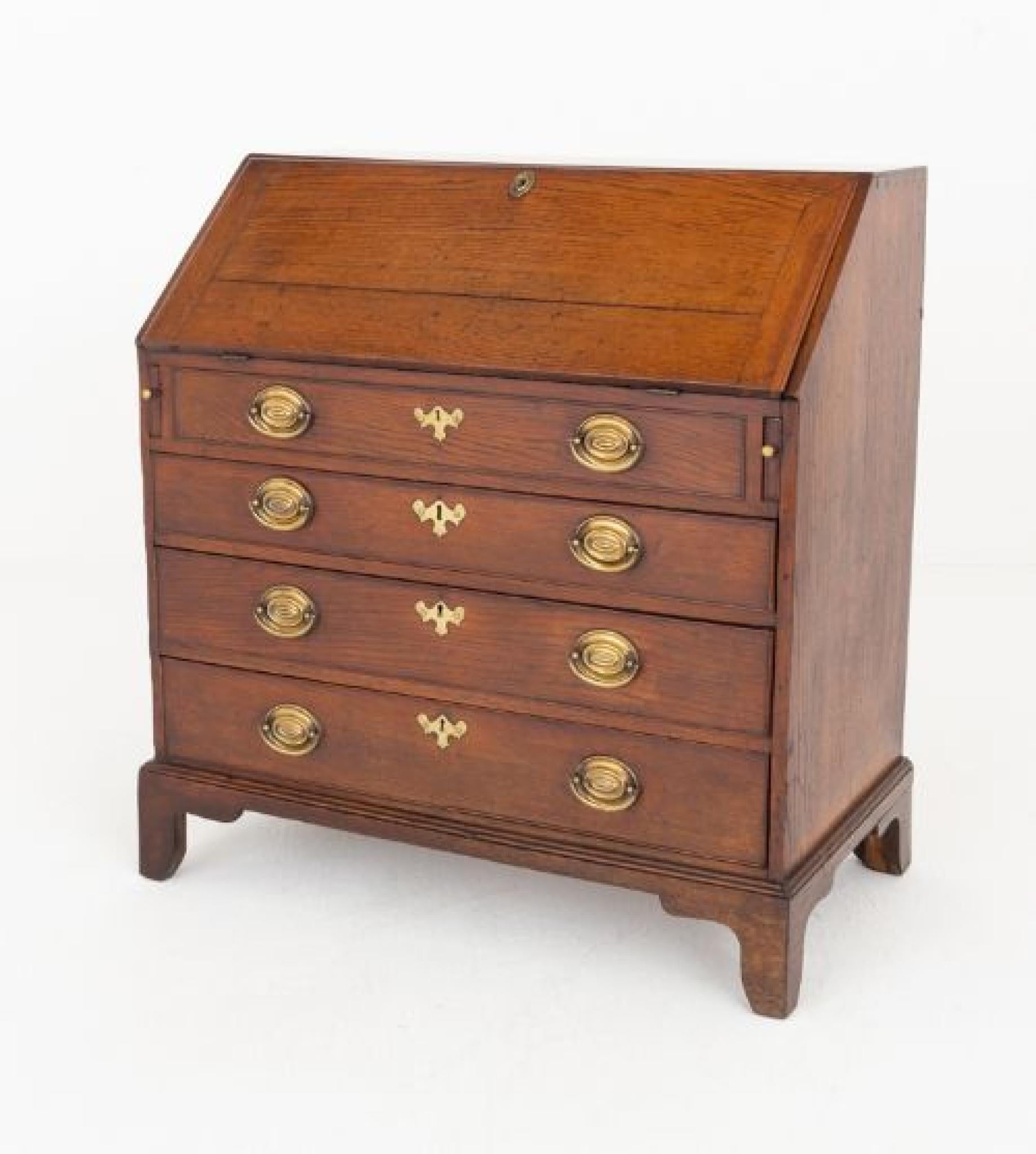 Georigian Bureau Desk Elm Period Antique For Sale 2