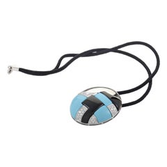 Georland 18 Karat White Gold Tiled Diamond and Gemstone Pendant Necklace