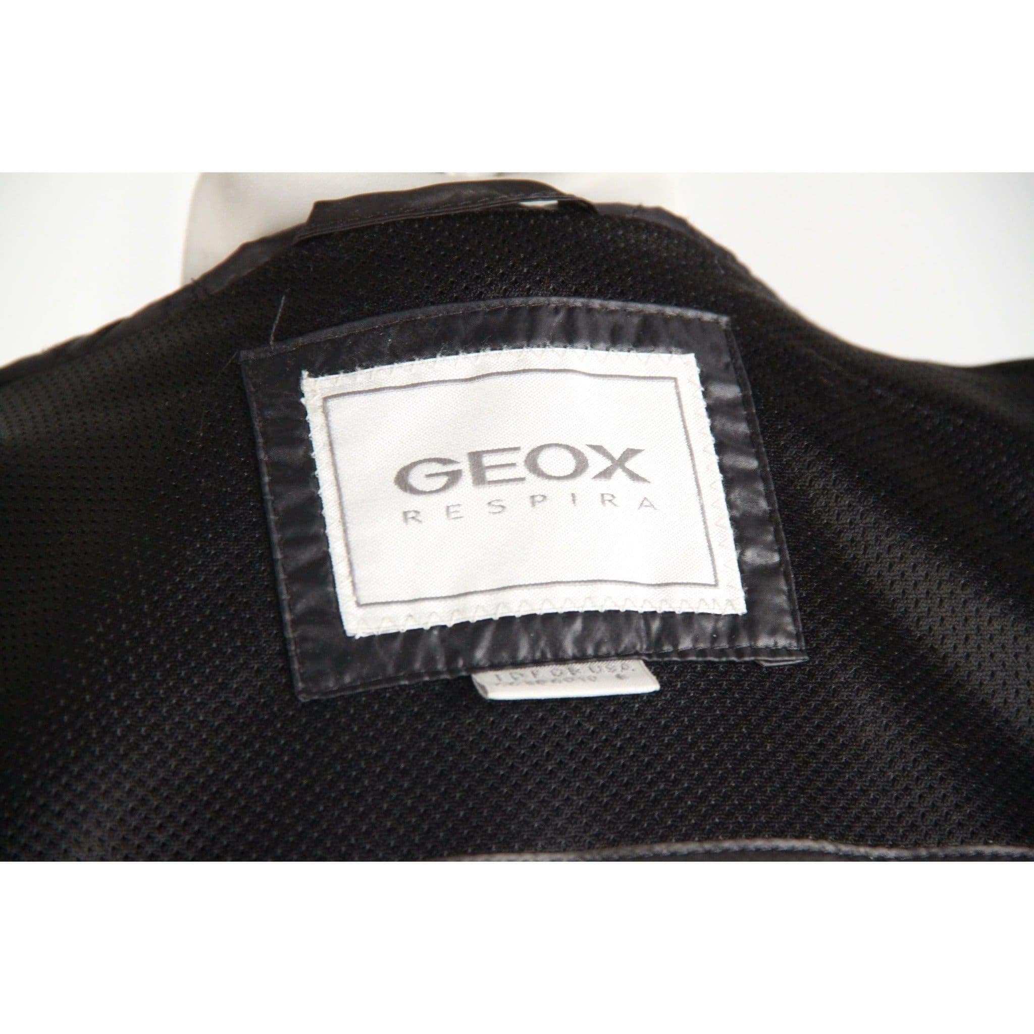 GEOX Black Wool Blend MID LENGHT JACKET Coat HOODED Size 44 1