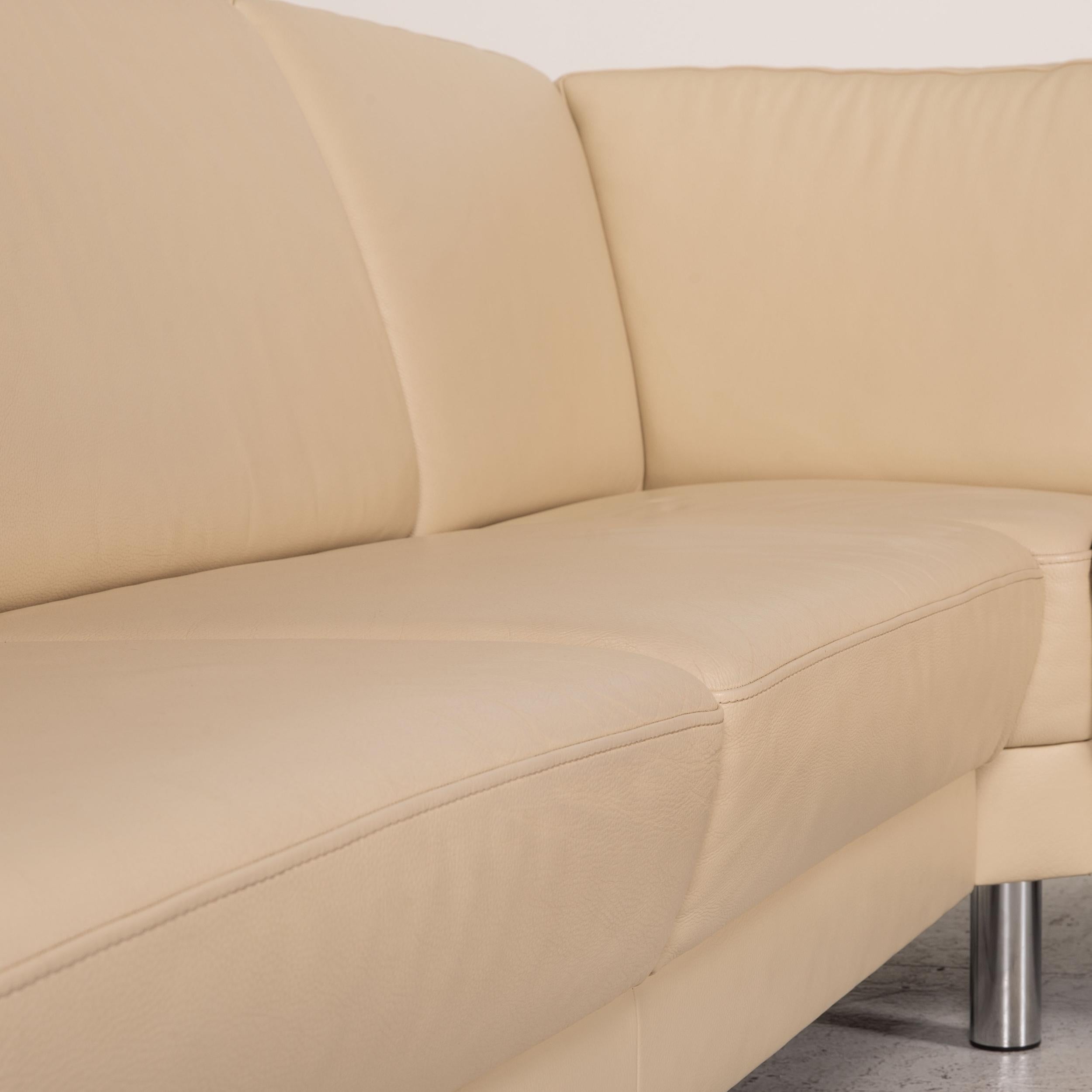 Gepade Leather Sofa Cream Corner Sofa Couch For Sale at 1stDibs | gepade  sofa