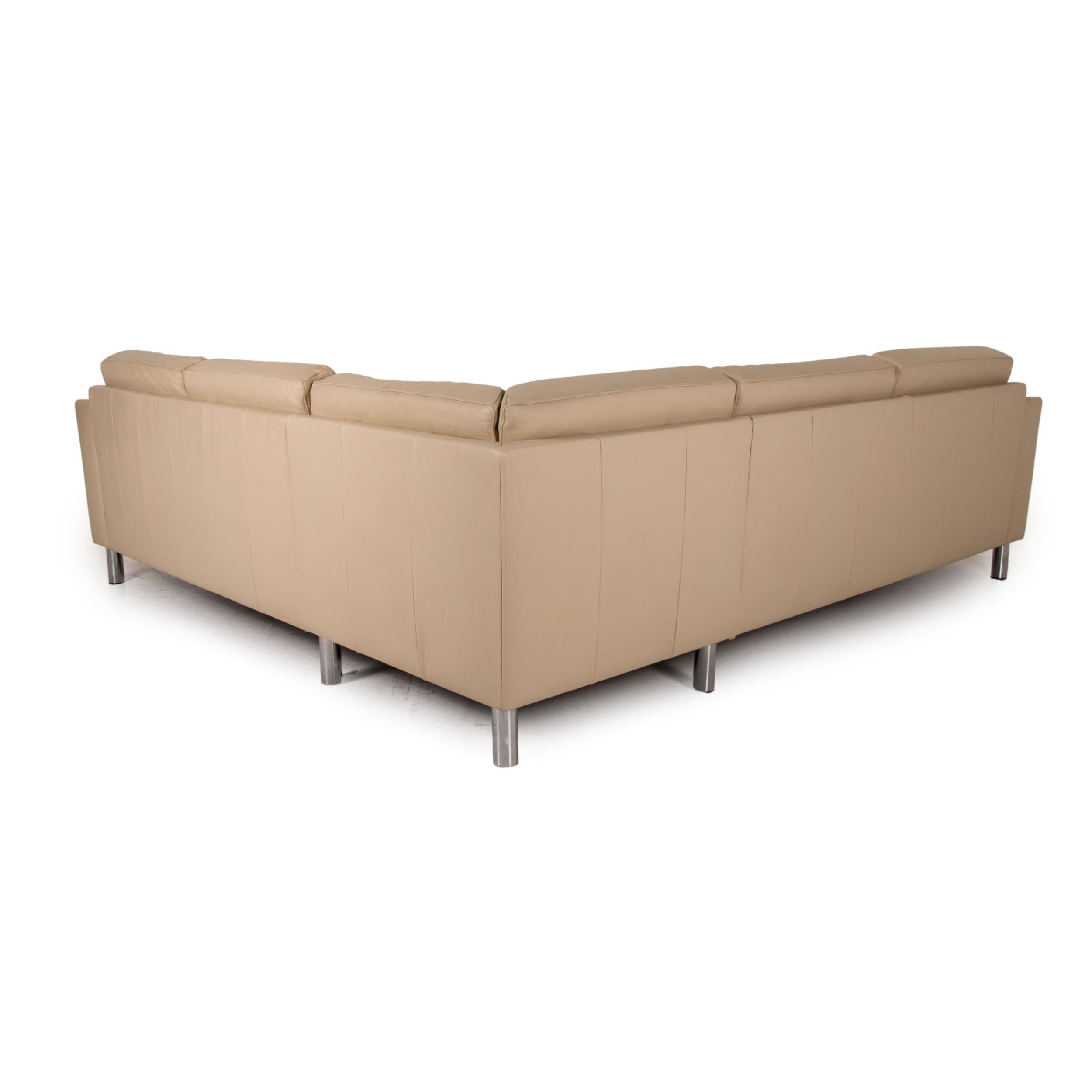 Contemporary Gepade Leather Sofa Cream Corner Sofa Couch For Sale