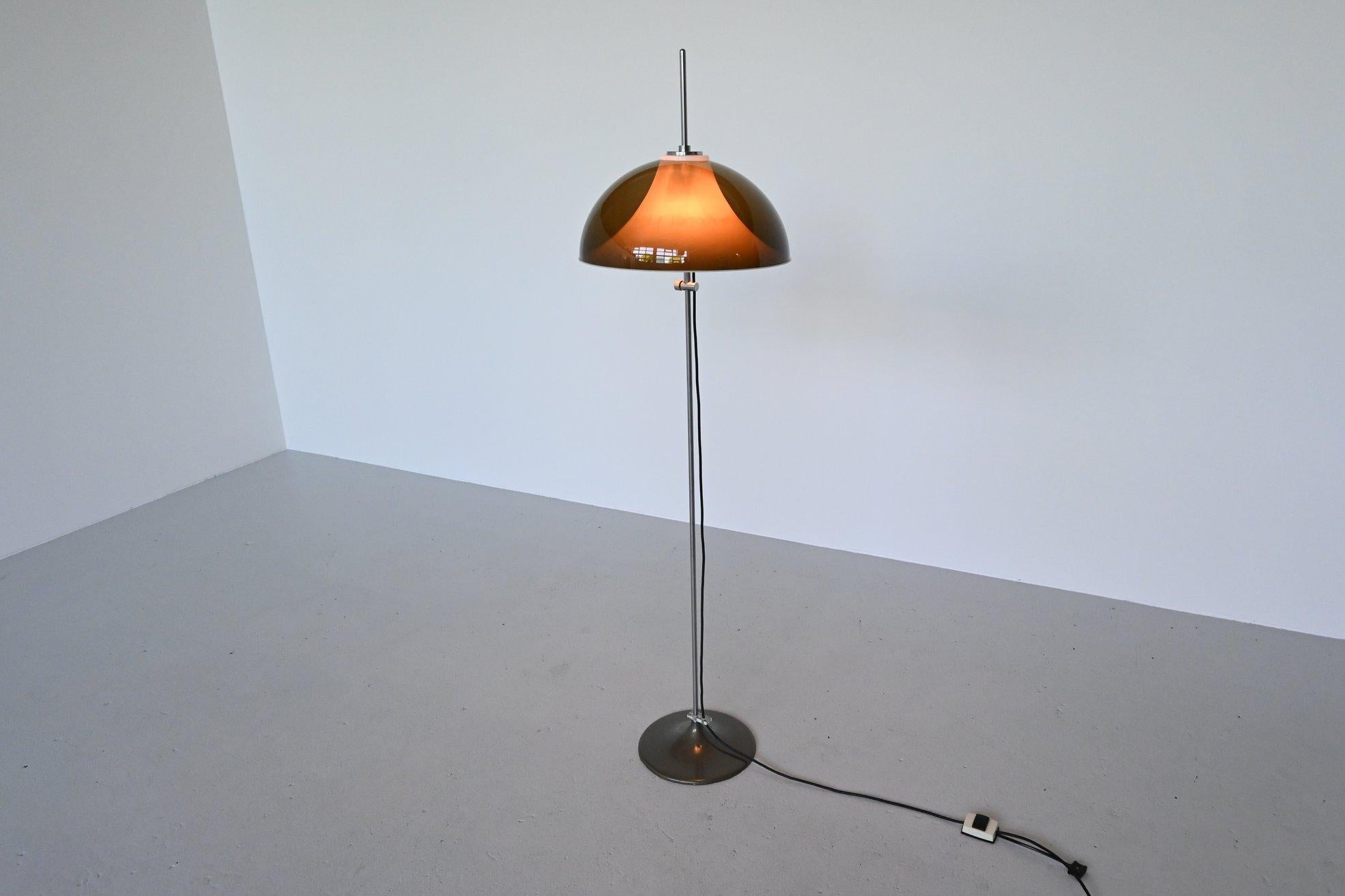 Iron Gepo Acrylic Floor Lamp Gino Sarfatti Style, the Netherlands, 1960