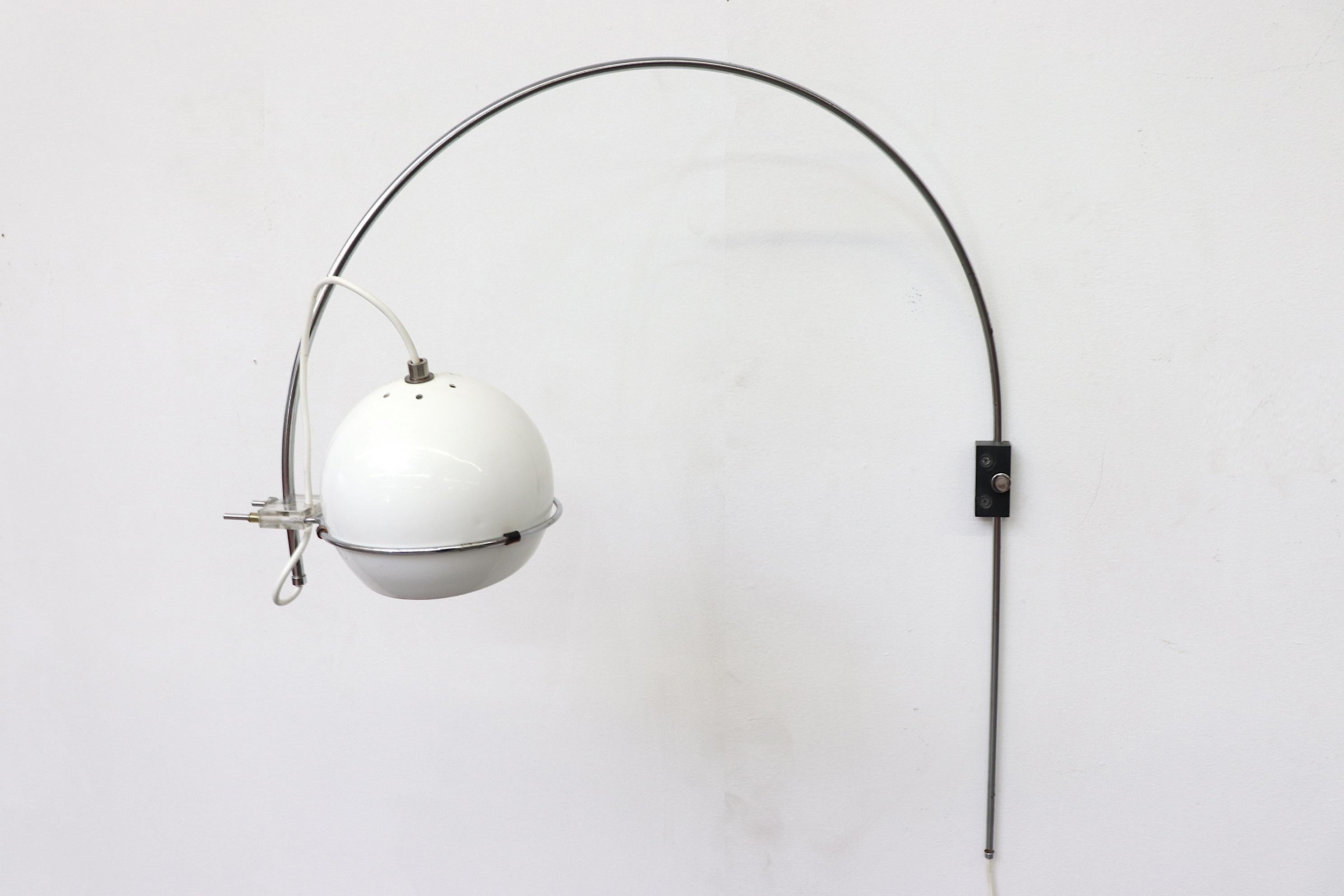 Gepo Arc Wall Lamp White and Chrome 3
