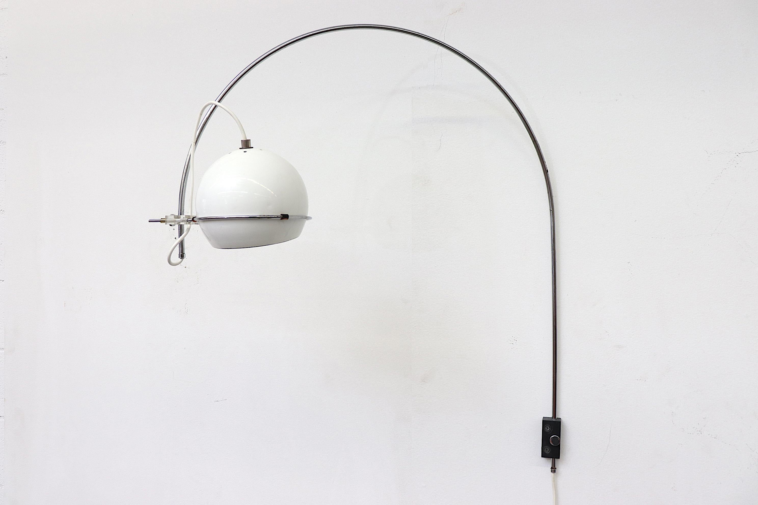 Gepo Arc Wall Lamp White and Chrome 1