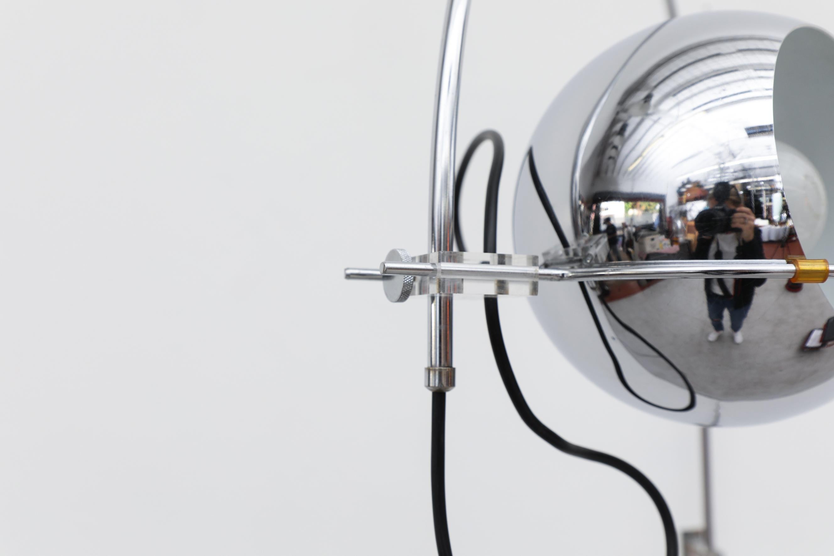 Gepo Chrome Wall Mount Arc Lamp, 1970s 5