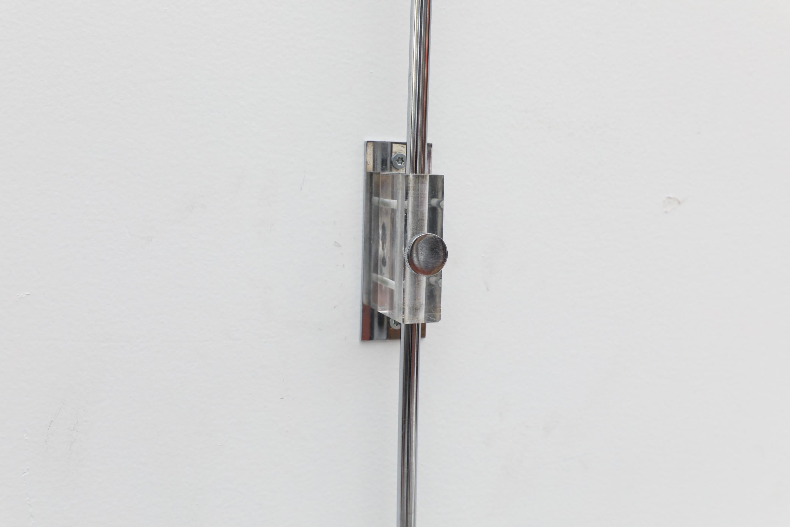 Gepo Chrome Wall Mount Arc Lamp, 1970s 6