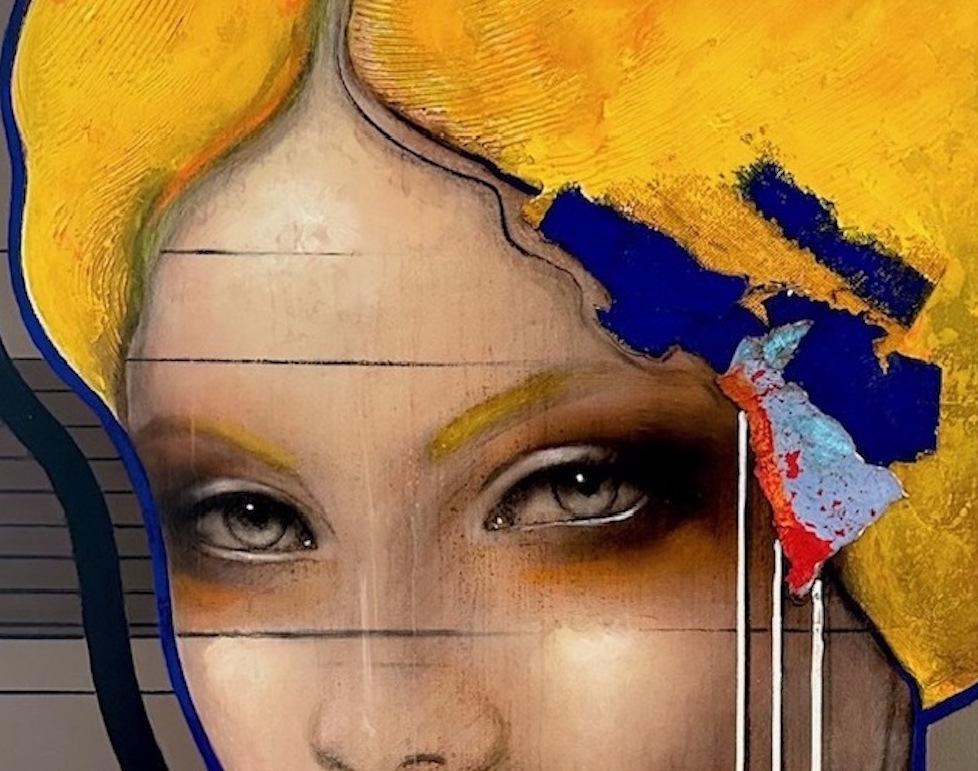 AINA - 21° Secolo, Contemporaneo, Figurativo, Ritratto, Olio - Figurative Painting Marrone di Ger Doornink