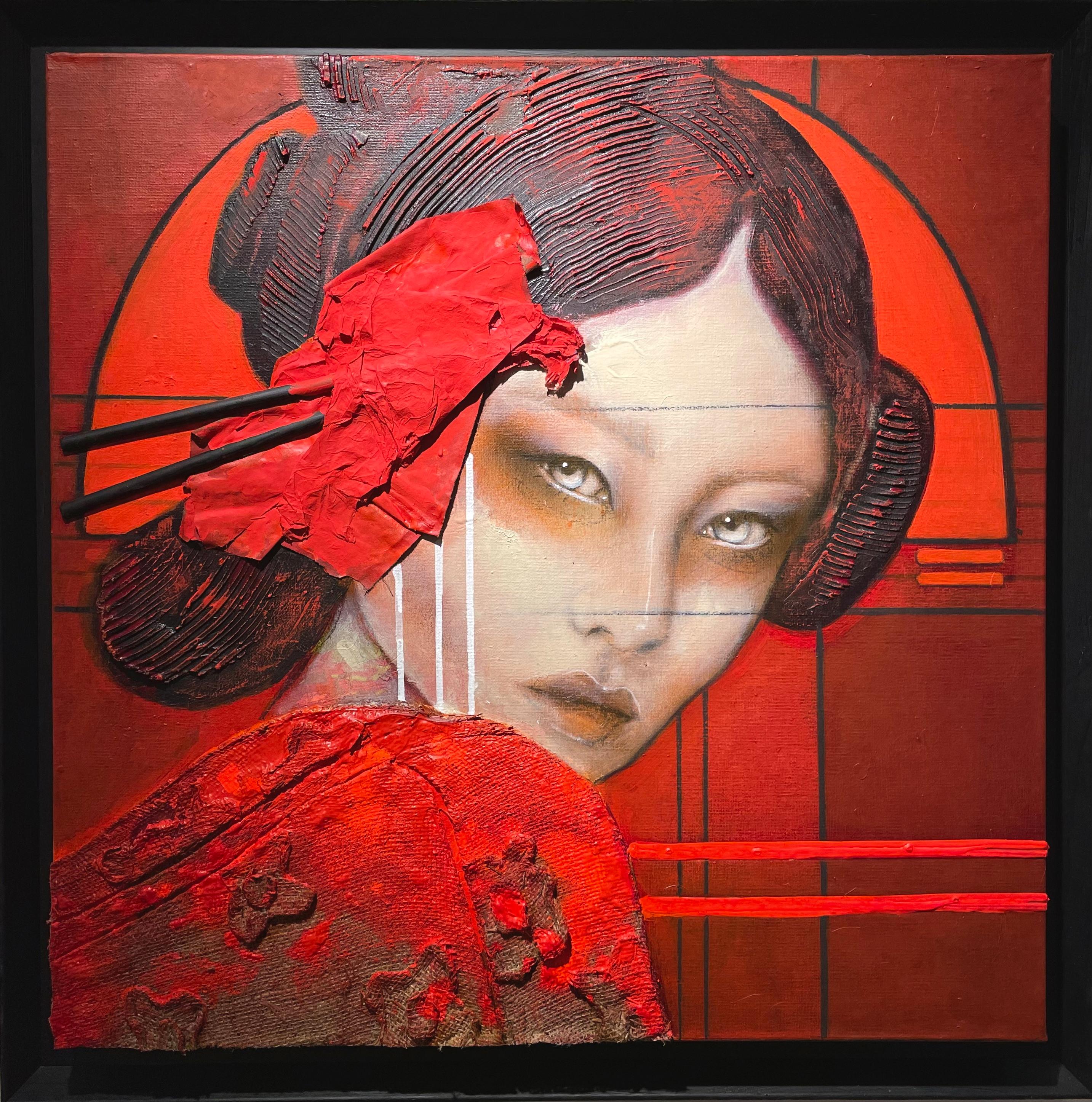Akai-Yoake II - 21st Century, Contemporary, Figurative, Portrait Painting, Oil