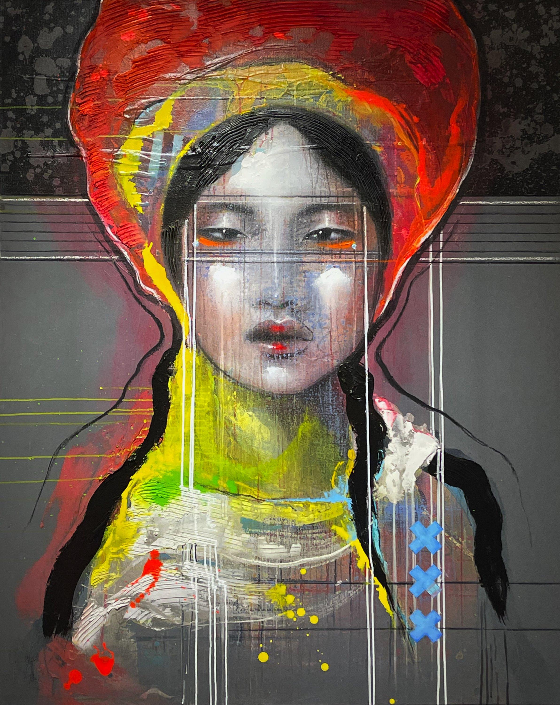Autumna - 21ème siècle, Contemporary, Figurative, Portrait Painting, Oil, Canvas