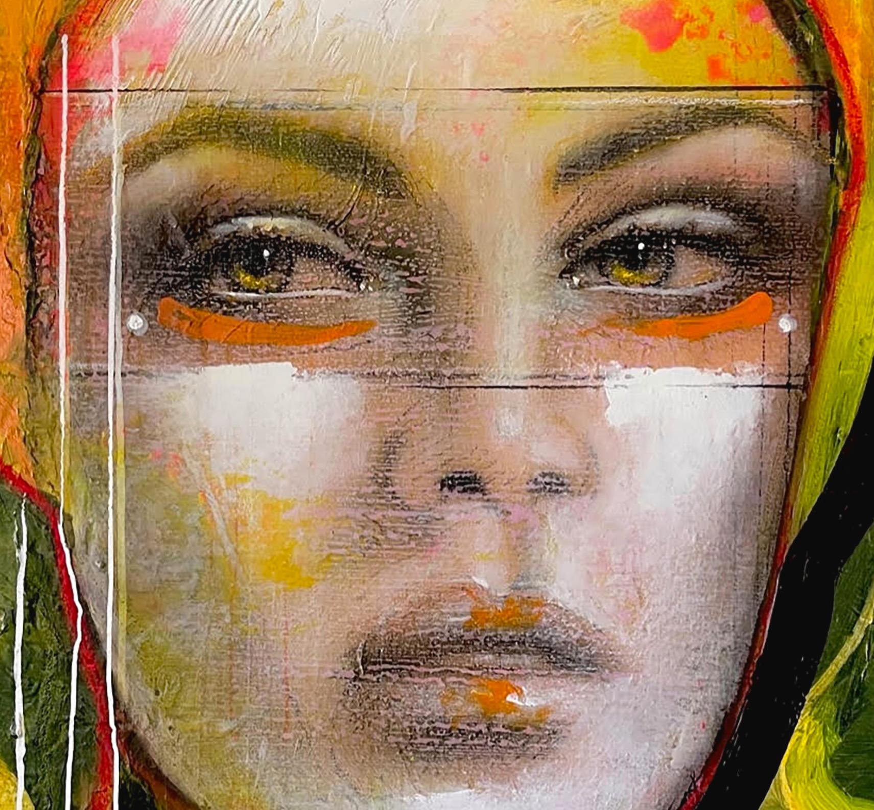 Beloved - 21. Jahrhundert, Zeitgenössisch, figürlich, Porträtmalerei, Öl, Leinwand (Braun), Figurative Painting, von Ger Doornink