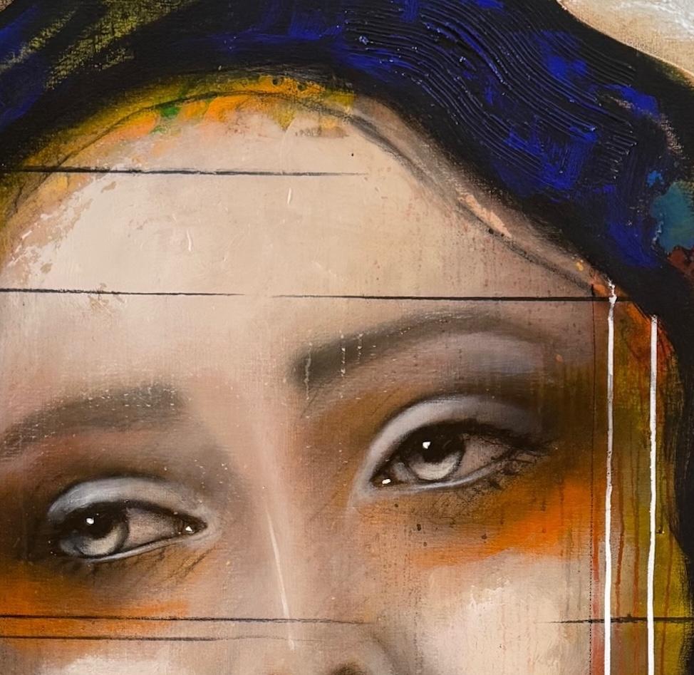 Flos Lucis - 21. Jahrhundert, Zeitgenössisch, Figurativ, Porträtmalerei, Öl (Braun), Portrait Painting, von Ger Doornink