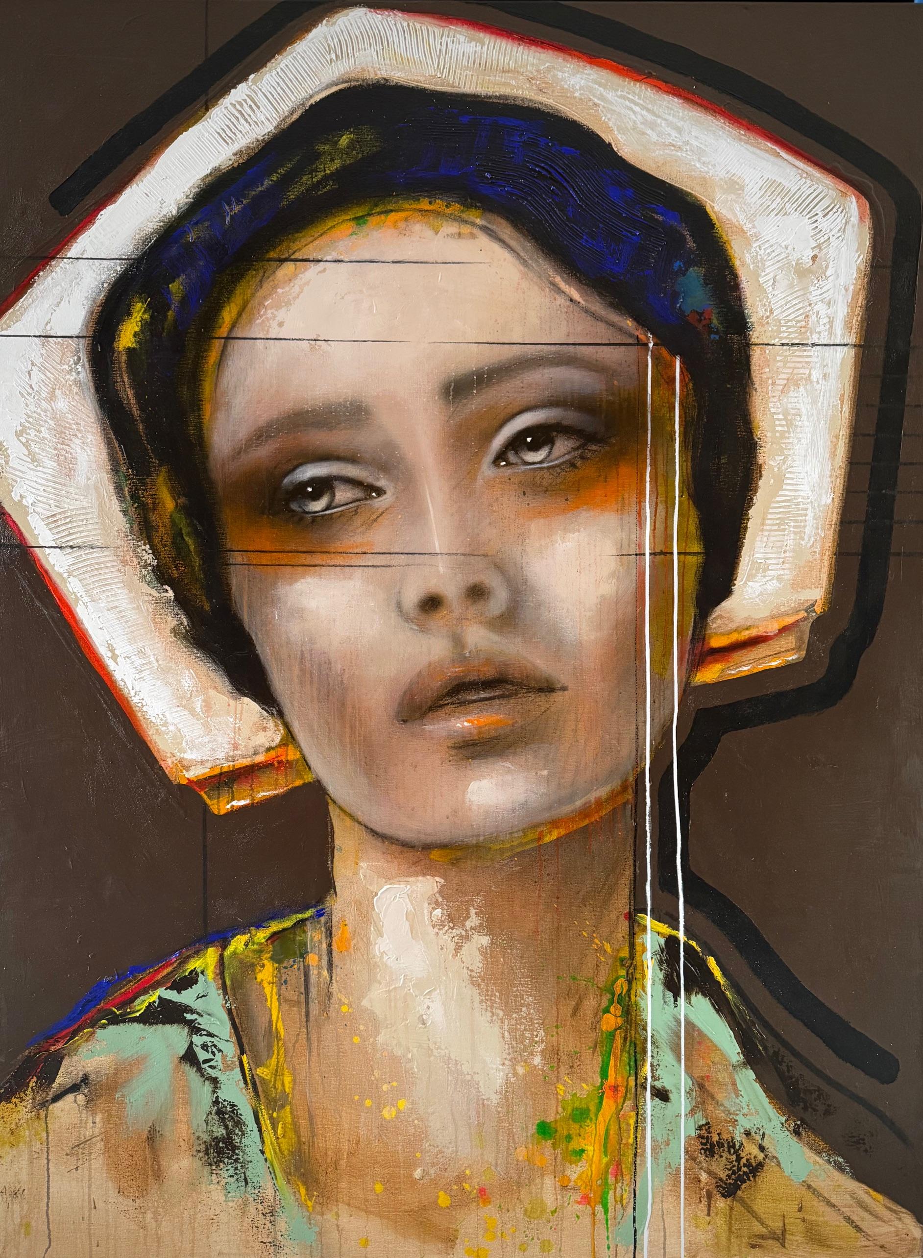 Flos Lucis - 21. Jahrhundert, Zeitgenössisch, Figurativ, Porträtmalerei, Öl