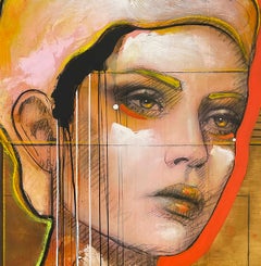 Fons - 21e siècle, contemporain, peinture de portrait, huile, acrylique, toile