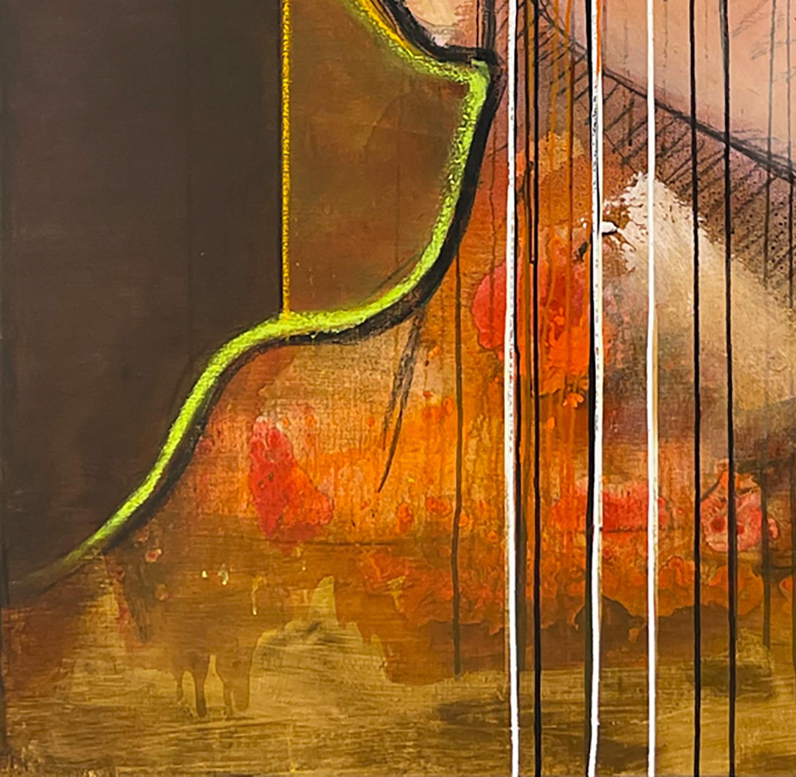 Fons - 21° secolo, Contemporaneo, Pittura di ritratto, Olio, Acrilico, Tela - Figurative Painting Marrone di Ger Doornink