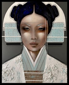 Hanakotoba - 21st Century, Contemporary, Figurative, Portrait Painting, Oil