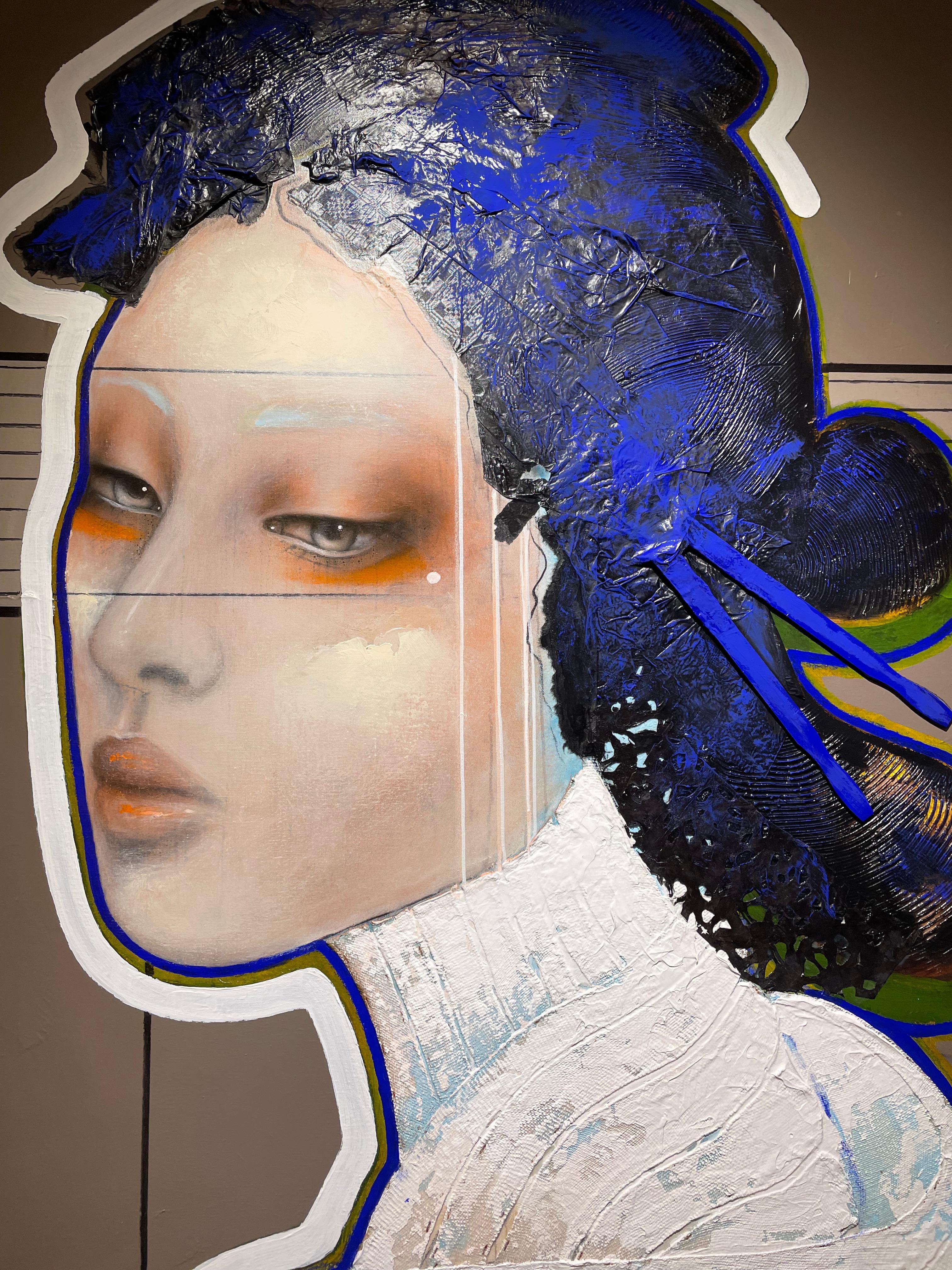 Ikigai - 21st Century, Contemporary, Figurative, Portrait Painting, Oil For Sale 2