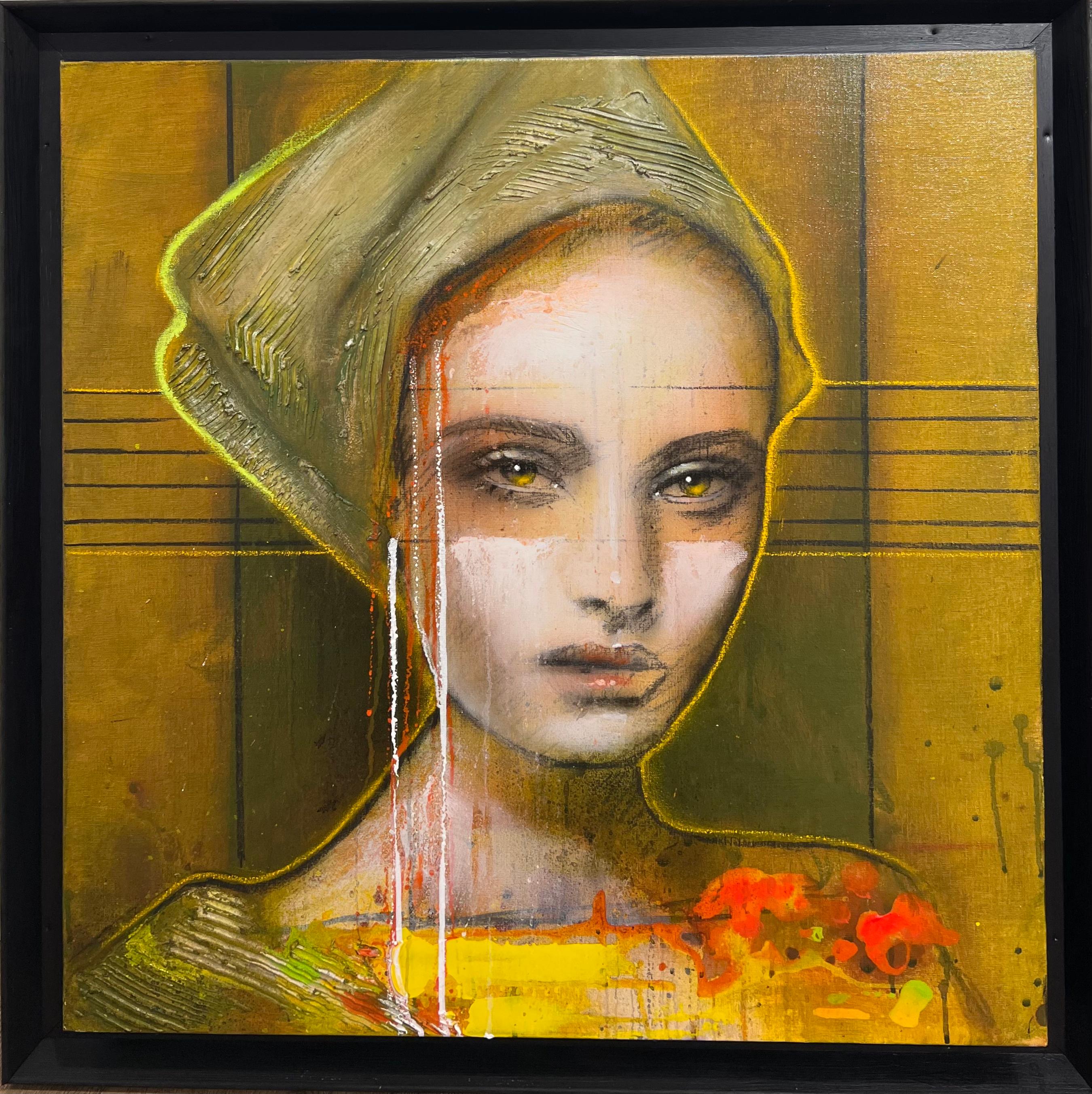 Ger Doornink Figurative Painting - Little Orange - 21st Century, Contemporary, Figurative, Portrait Painting, Oil