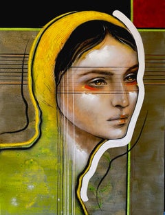Merle - 21st Century, Contemporary, Figurative, Portrait Painting, Oil, Canvas