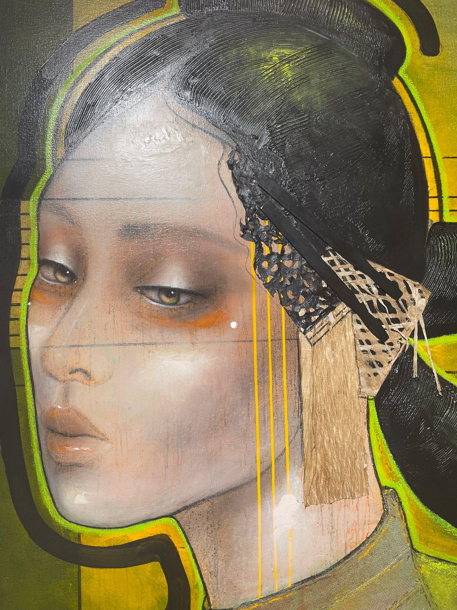 Midorinouta - 21° secolo, Contemporaneo, Figurativo, Ritratto, Olio - Painting di Ger Doornink