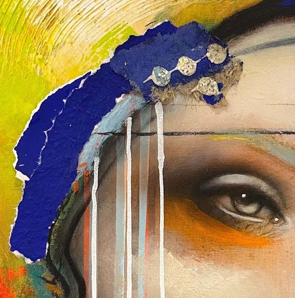 Printemps - 21. Jahrhundert, Zeitgenössisch, Figurativ, Porträtmalerei, Öl (Schwarz), Portrait Painting, von Ger Doornink