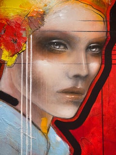 Red Given - 21st Century, Contemporary, Figurative, Portrait Painting, Oil