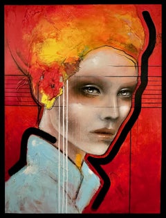 Red Given - 21st Century, Contemporary, Figurative, Portrait Painting, Oil