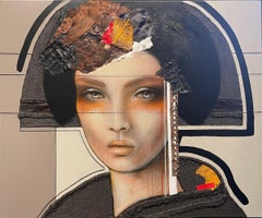 Sérénité - 21ème siècle, Contemporain, Portrait de femme, Peinture à l'huile