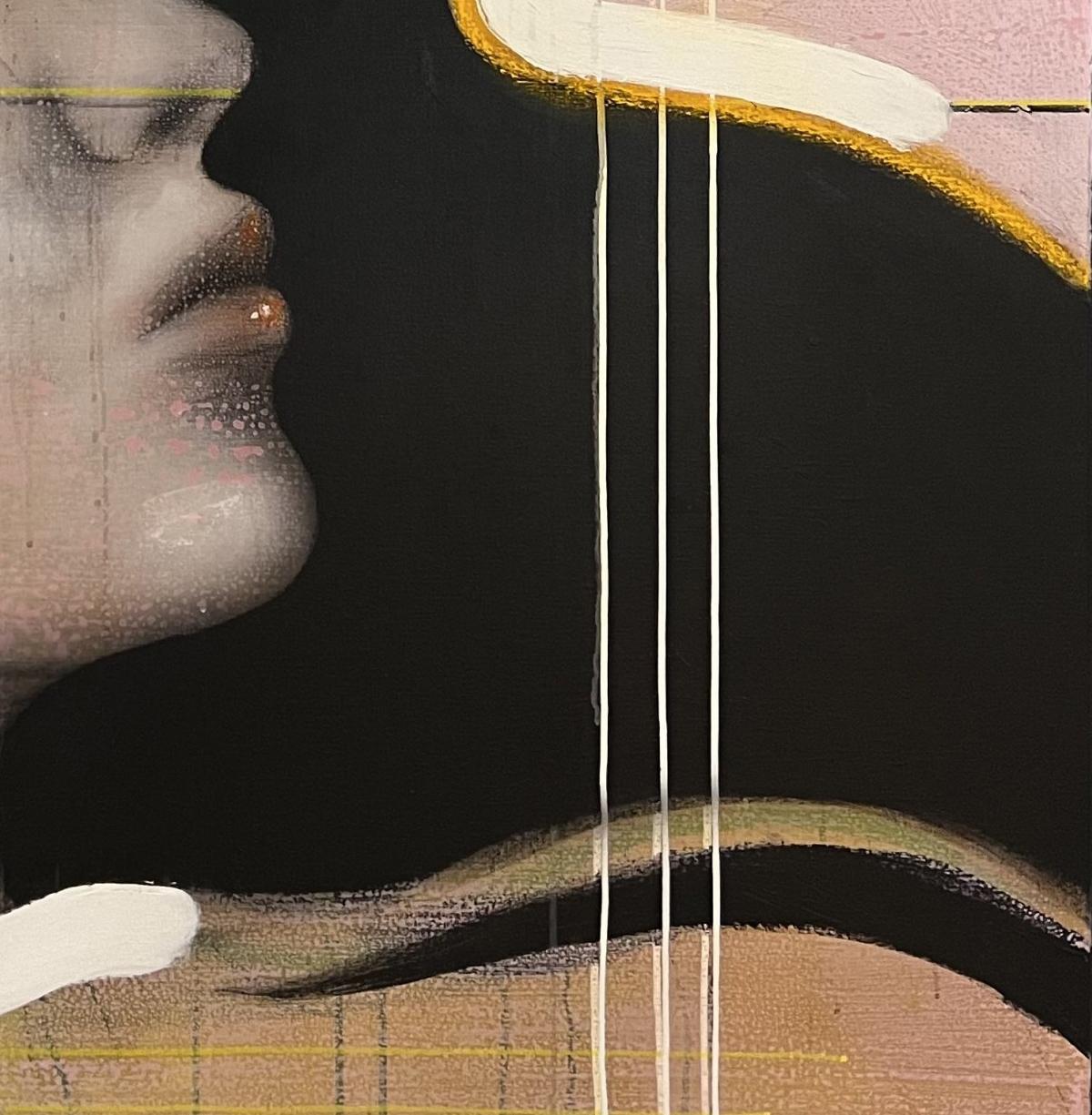Sorores - 21e siècle, contemporain, figuratif, peinture de portrait, huile, toile - Marron Figurative Painting par Ger Doornink