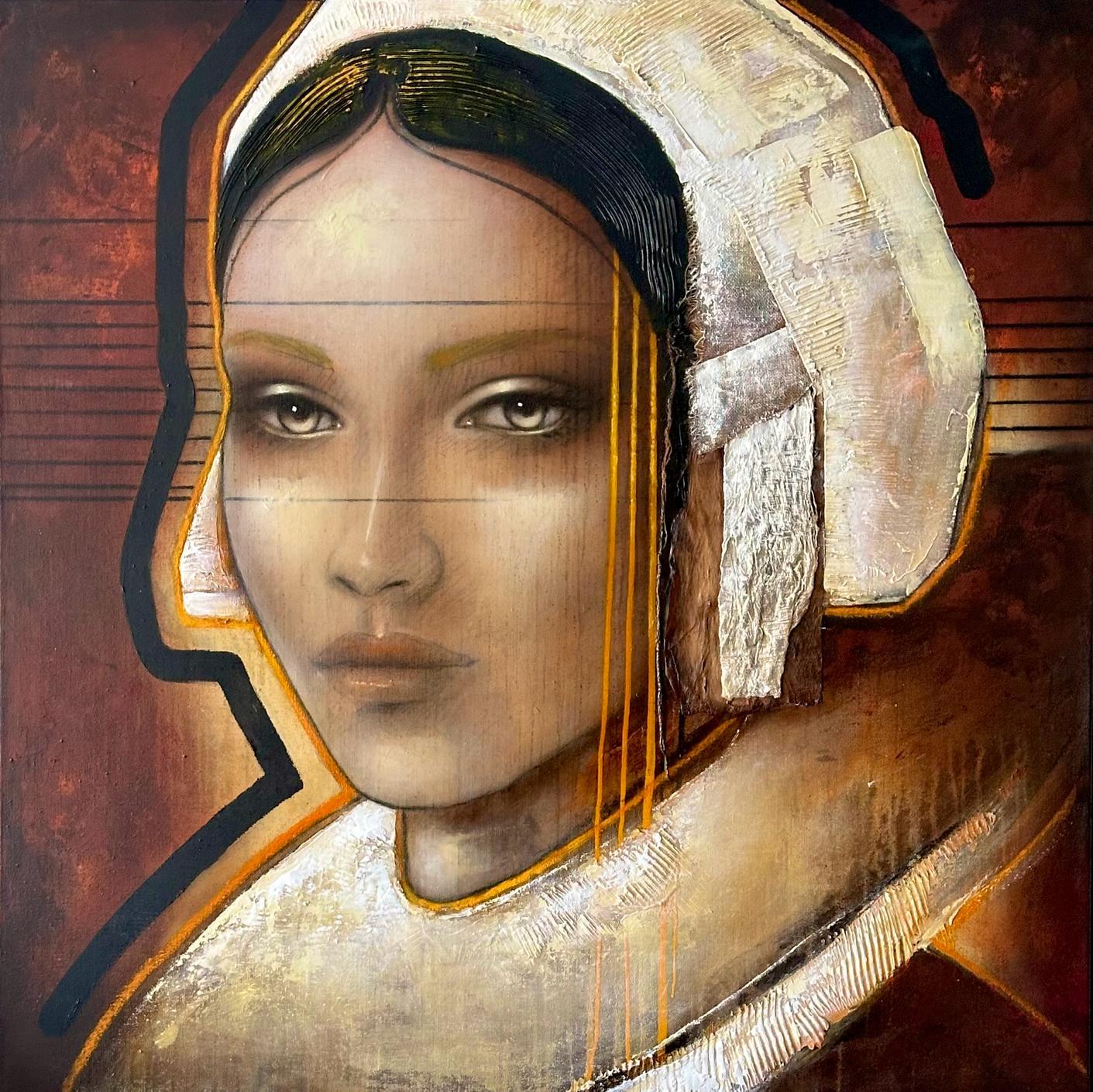Ger Doornink Figurative Painting - The Look - 21st Century, Contemporary, Figurative, Portrait Painting, Oil