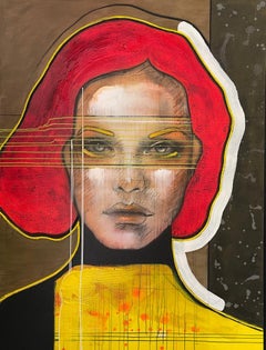 The Red - 21st Century, Contemporary, Portrait Painting, Oil on Canvas