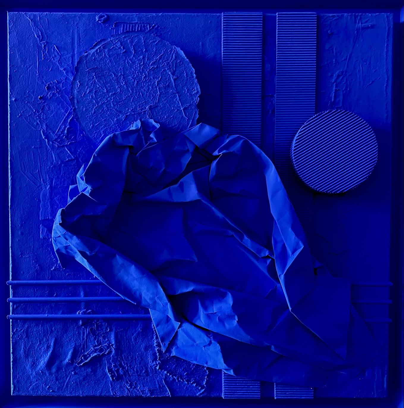 Ubi Blue Loquitur 21st Century, Contemporary, Abstract, Mixed Media