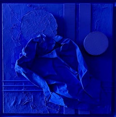 Ubi Blue Loquitur 21st Century, Contemporary, Abstract, Mixed Media