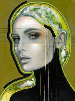 Gold Green Vitae- 21st C., Contemporary, Figurative, Pigment Print, Portrait