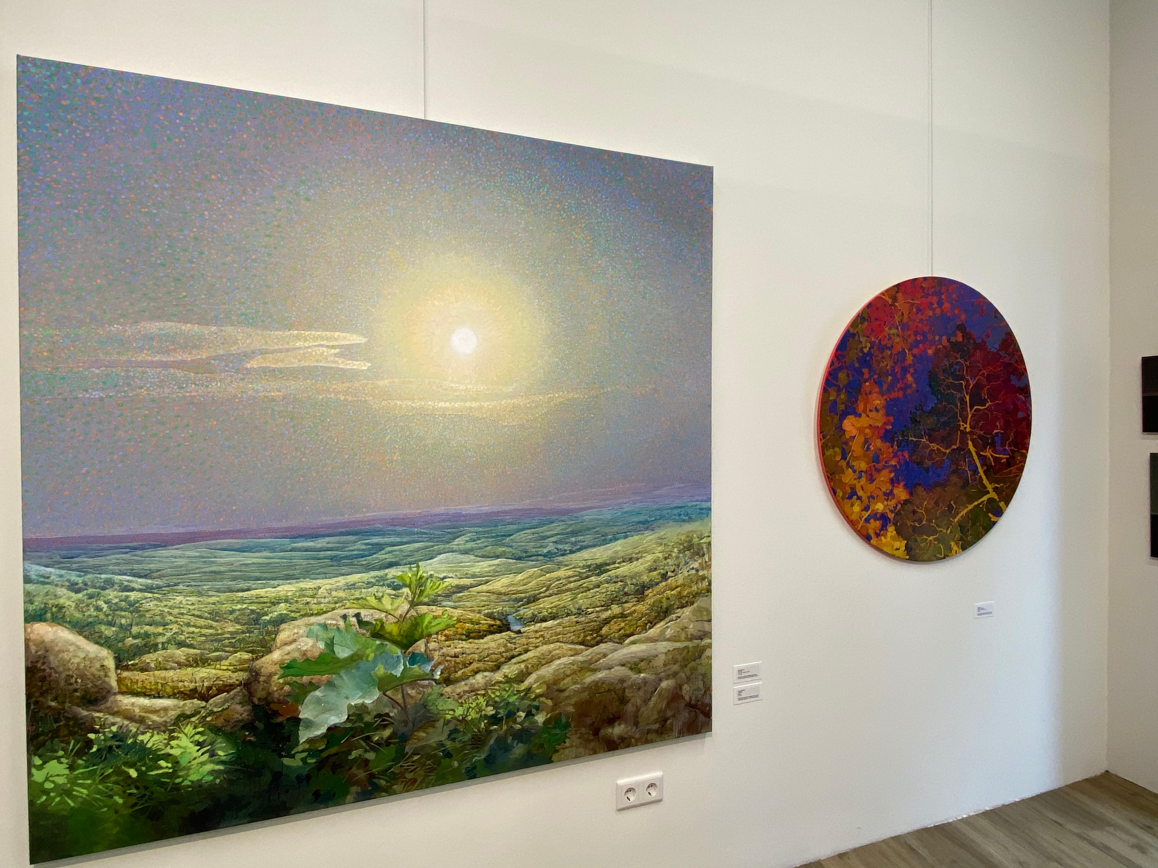 Helios - Pintura impresionista contemporánea de colores del siglo XXI sobre un paisaje - Painting Contemporáneo de Ger Stallenberg