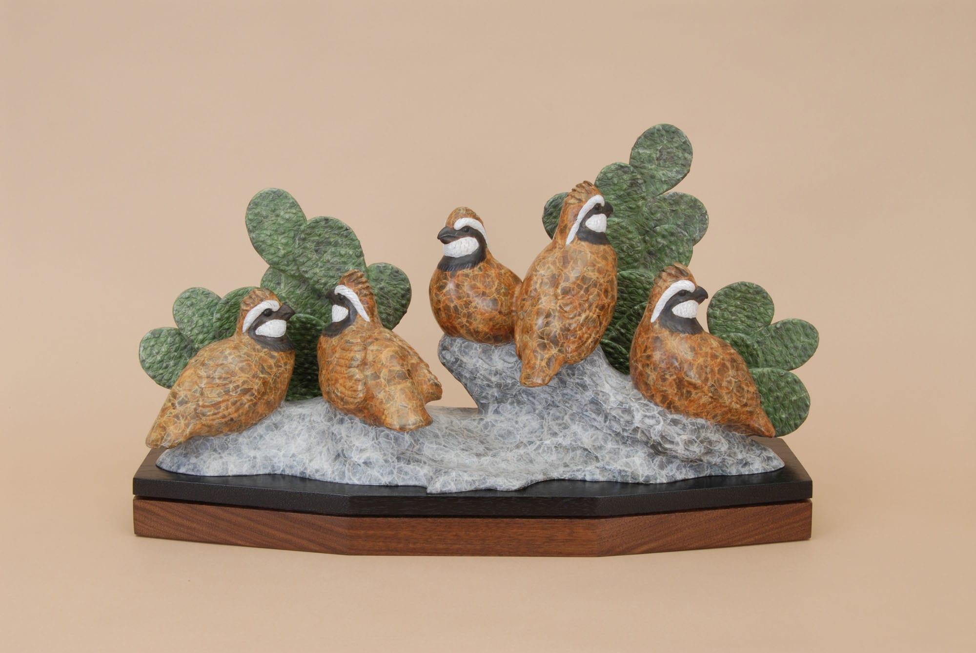 Covey of Quail - Sculpture by Gerald Balciar