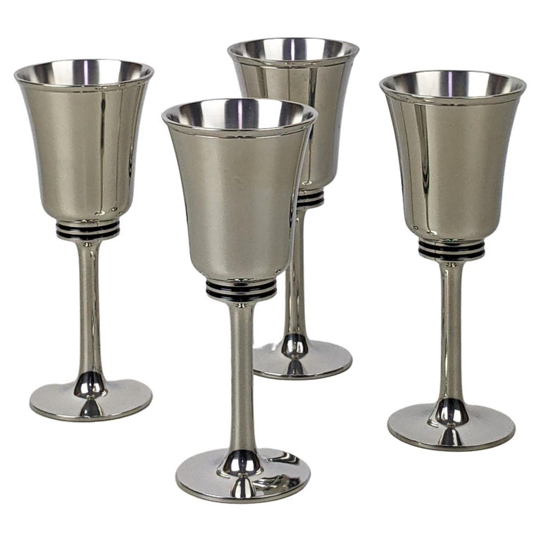Gerald Benney Set Of 4 Pewter Goblets For Selangor Pewter C 1986 Boxed Unused For Sale At 1stdibs