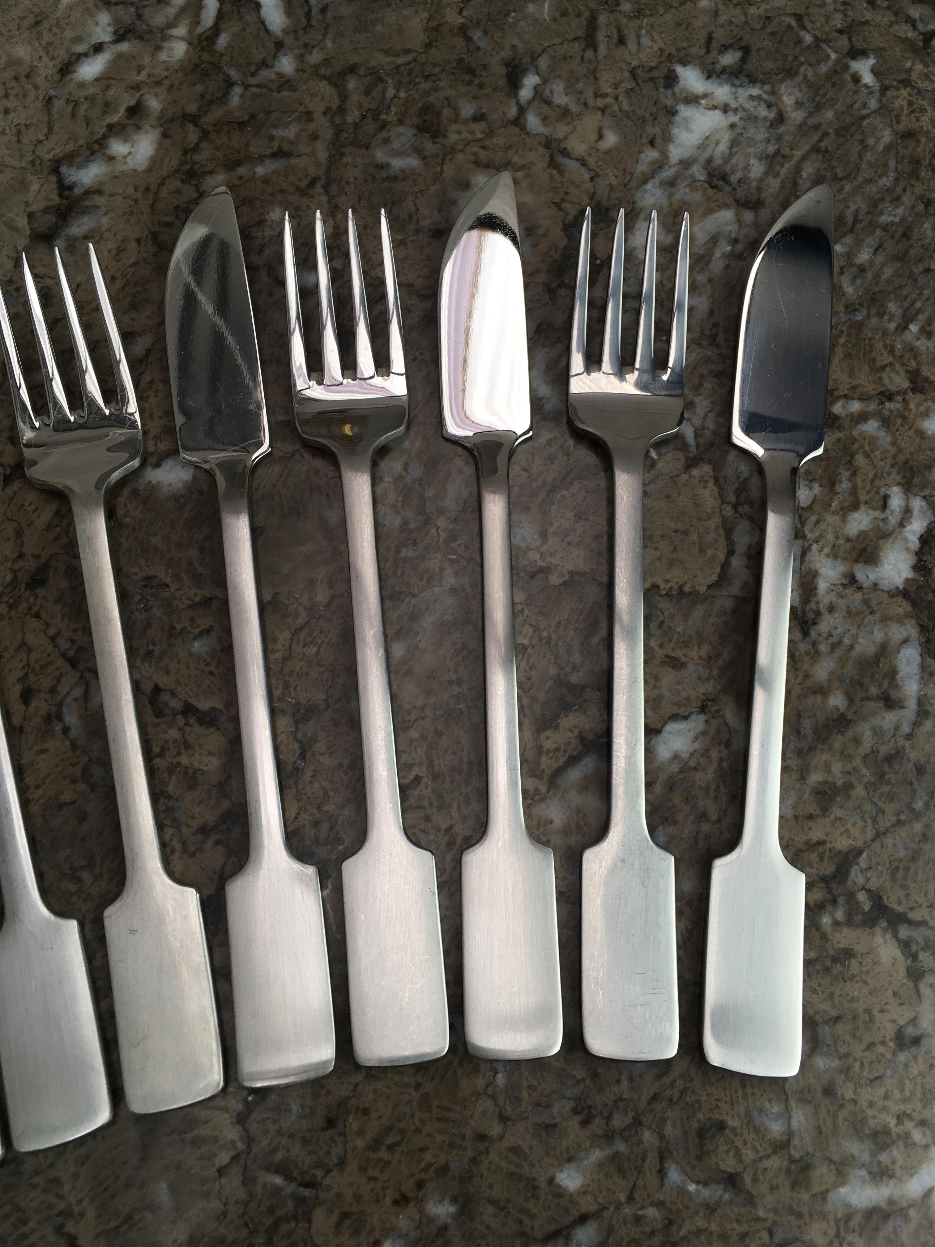 Late 20th Century Gerald Benney Stainless Cutlery by Viners of Sheffield, British, 1970s For Sale